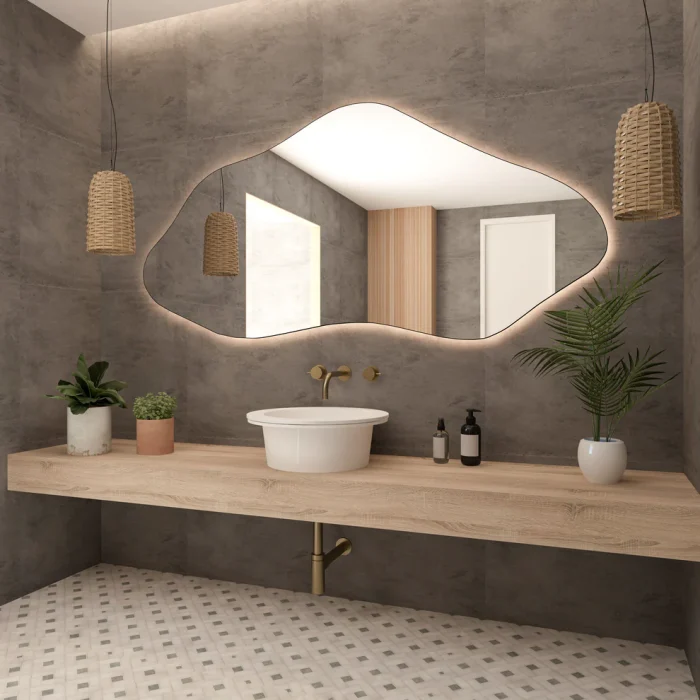 Bilbao Asimetrik ve Düzensiz Ev Duvar/Banyo  Aynası