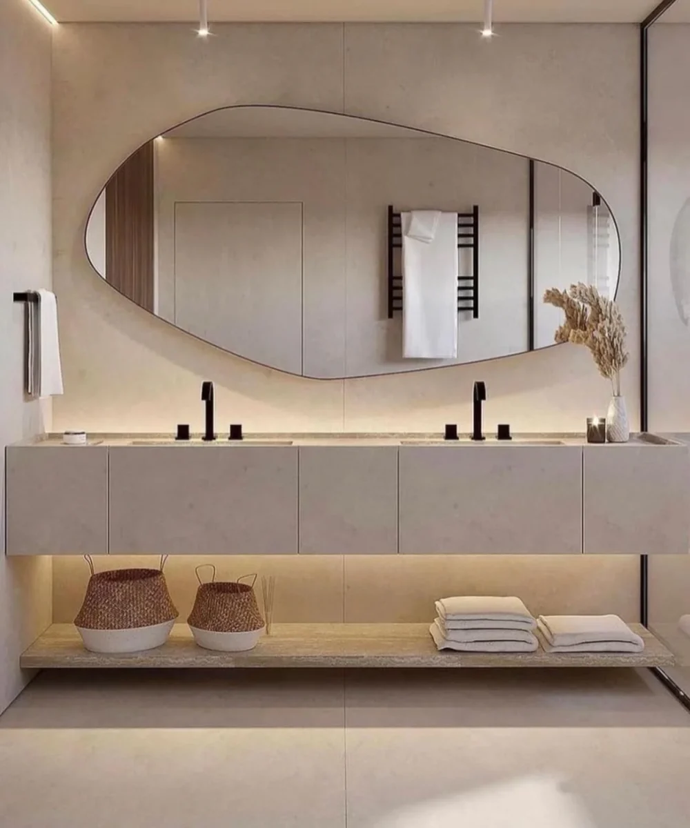 Biga Asimetrik Model Dekoratif Duvar Aynası