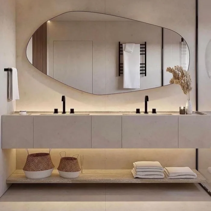 Biga Asimetrik Model Dekoratif Duvar Aynası